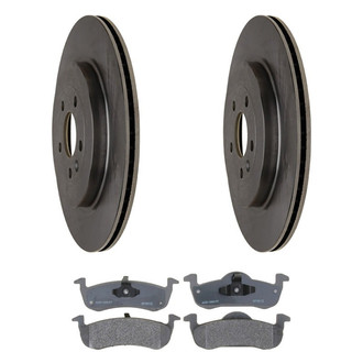 ACDelco® - Silver™ 1-Piece Plain Brake Kit with Semi-Metallic Brake Pads