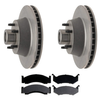 ACDelco® - Silver™ 1-Piece Plain Brake Kit with Semi-Metallic Brake Pads