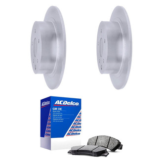 ACDelco® - Silver™ 1-Piece Plain Brake Kit with Semi-Metallic Brake Pads