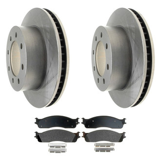 ACDelco® - Silver™ 1-Piece Plain Brake Kit with Semi-Metallic Brake Pads