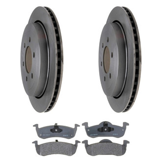 ACDelco® - Silver™ 1-Piece Plain Brake Kit with Semi-Metallic Brake Pads