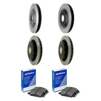 ACDelco® - Gold™ 1-Piece Plain Brake Kit with Semi-Metallic Brake Pads