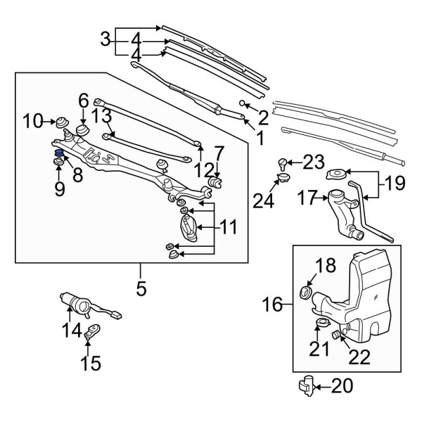 Windshield Wiper Linkage Bushing