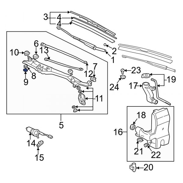 Windshield Wiper Linkage Sleeve