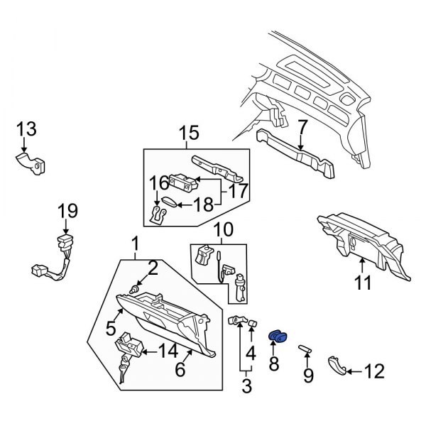 Glove Box Door Hinge