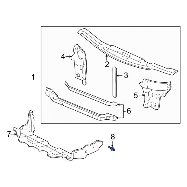 Radiator Support Splash Shield Clip