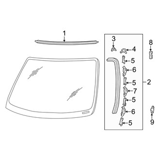 Acura OE - Windshield - Reveal Moldings (GS-R / LS / RS Sedan)