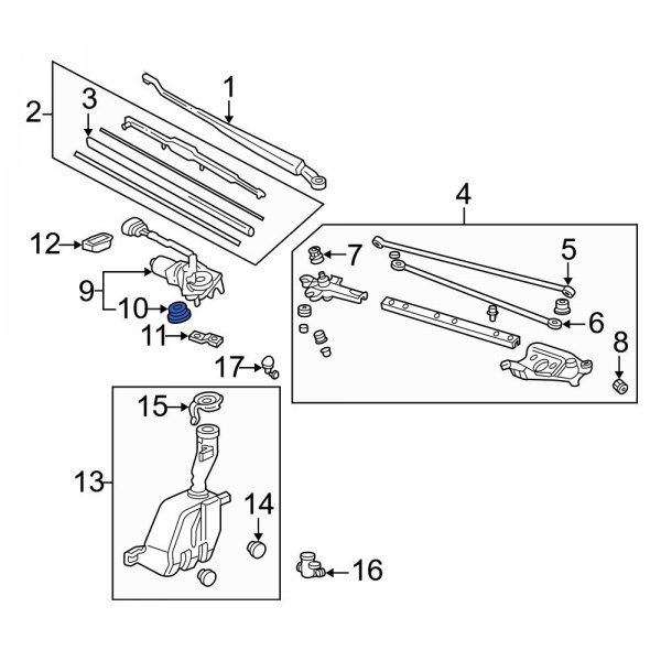 Windshield Wiper Motor Grommet