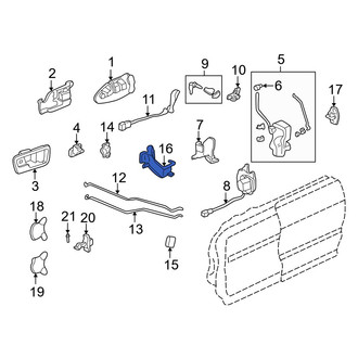 Acura OE - Front Right Lower Door Lock Rod Clip