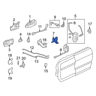 Acura OE - Front Right Lower Door Lock Rod Clip