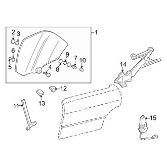 Acura OE - Rear Door - Glass & Hardware (GS-R / LS / RS Sedan)