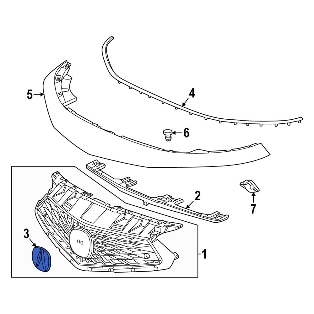 Acura OE 757003S5A00 - Front Grille Emblem