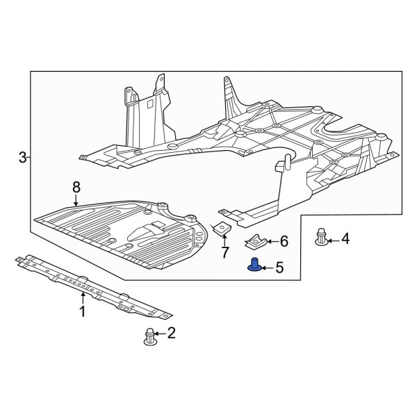 Radiator Support Splash Shield Guide Pin