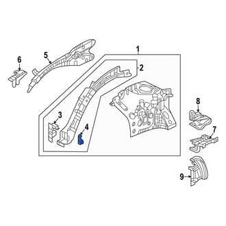 Acura OE - Left Inner Fender Rail Bracket