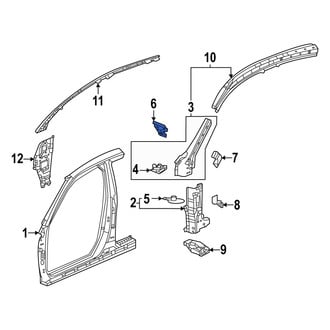 Acura OE - Left Upper Inner Body A-Pillar Spacer