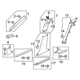 Acura OE - Upper Body B-Pillar Trim Panel Clip