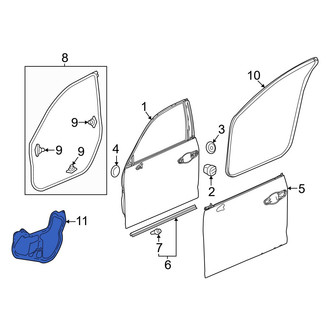 Acura OE - Front Left Door Water Deflector