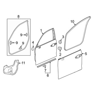 Acura OE - Front Door - Door & Components