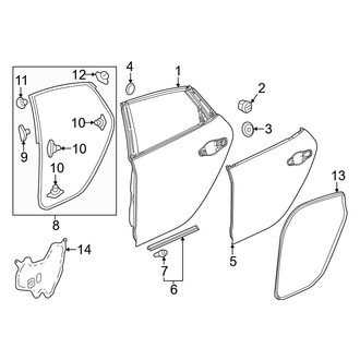 Acura OE - Rear Door - Door & Components