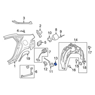 Acura OE - Fuel Filler Door Lock Actuator Clip