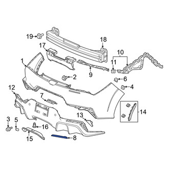 Acura OE - Rear Left Reflector Panel