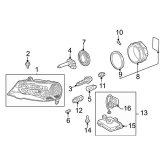 Acura OE - Front Lamps - Headlamp Components