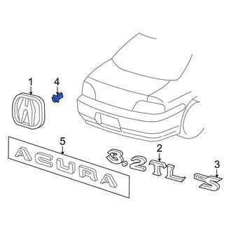 Acura OE - Deck Lid Emblem Clip