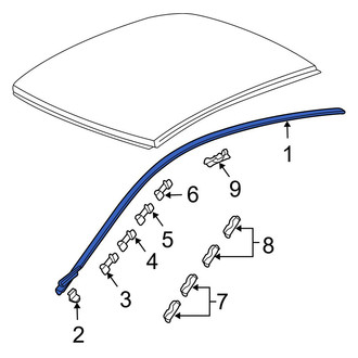 Acura OE - Left Roof Drip Molding
