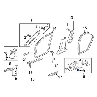 Acura OE - Upper Body B-Pillar Trim Panel Clip