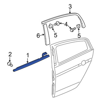 Acura OE - Rear Left Door Window Belt Weatherstrip