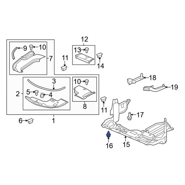 Radiator Support Splash Shield Clip