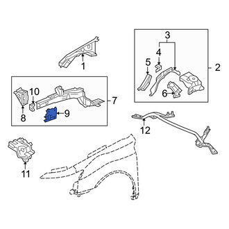Acura OE - Left Frame Side Member Bracket