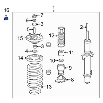 Acura OE - Suspension Shock Absorber Mount Nut