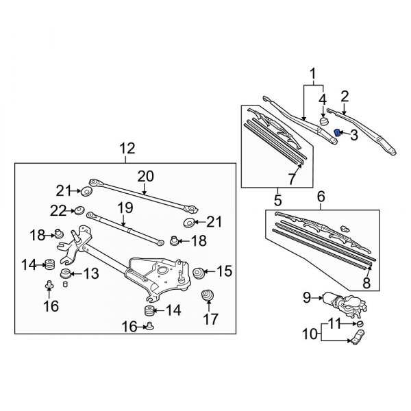 Windshield Wiper Arm Nut