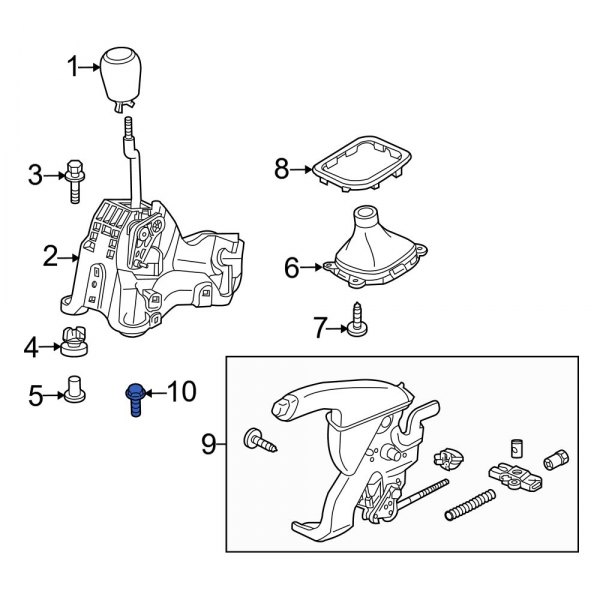 Acura OE 90104TA0003 Parking Brake Pedal Release Handle Bolt
