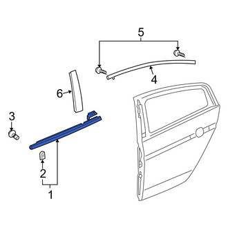 Acura OE - Rear Left Door Belt Molding