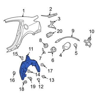 Acura OE - Rear Right Quarter Panel Splash Shield