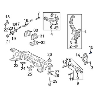 Acura OE - Upper Suspension Strut Fork Bolt