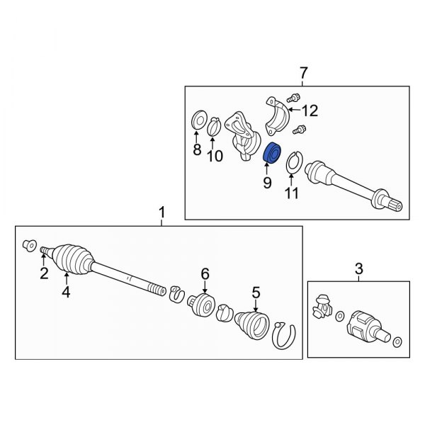 CV Axle Shaft Carrier Bearing