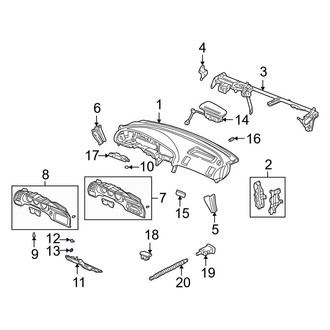 Acura OE - Instrument Panel Knee Bolster Clip