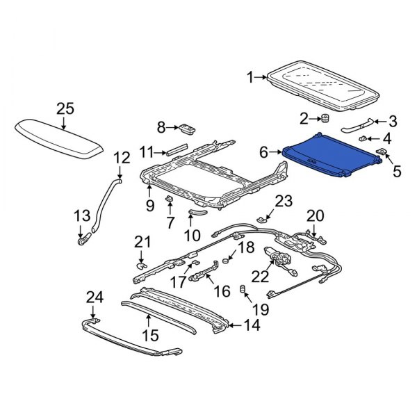 Acura OE 70600S3MA01ZB Sunroof Cover