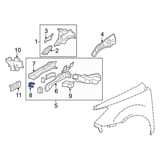 Acura OE - Left Frame Side Member Bracket