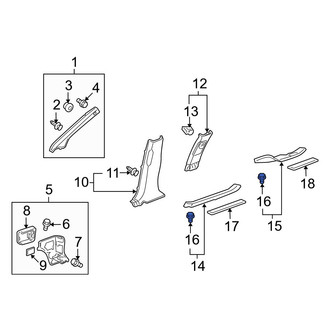 Acura OE - Package Tray Trim Clip