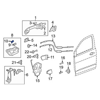 Acura OE - Front Right Inner Interior Door Handle Clip