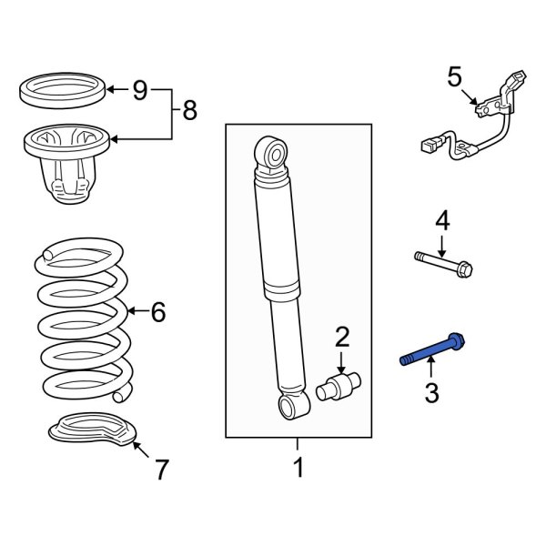 Suspension Shock Absorber Mounting Bolt