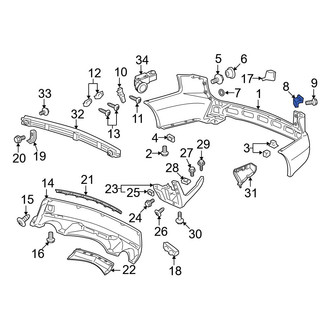 Acura OE - Rear Right Bumper Cover Bracket