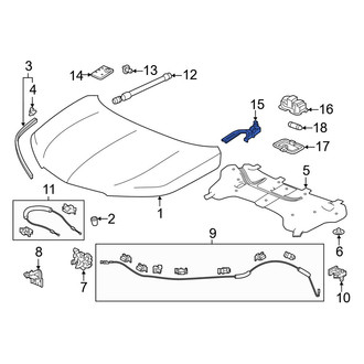 Acura OE - Front Left Hood Hinge