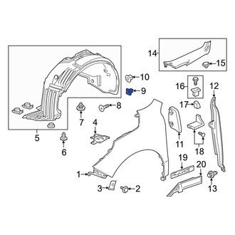 Acura OE - Quarter Panel Splash Shield Grommet