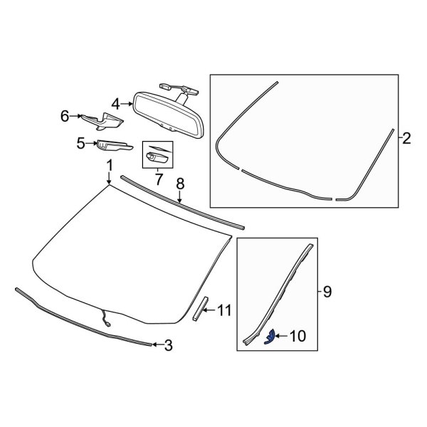 Acura OE 90667TG7A01 Lower Windshield Molding Clip