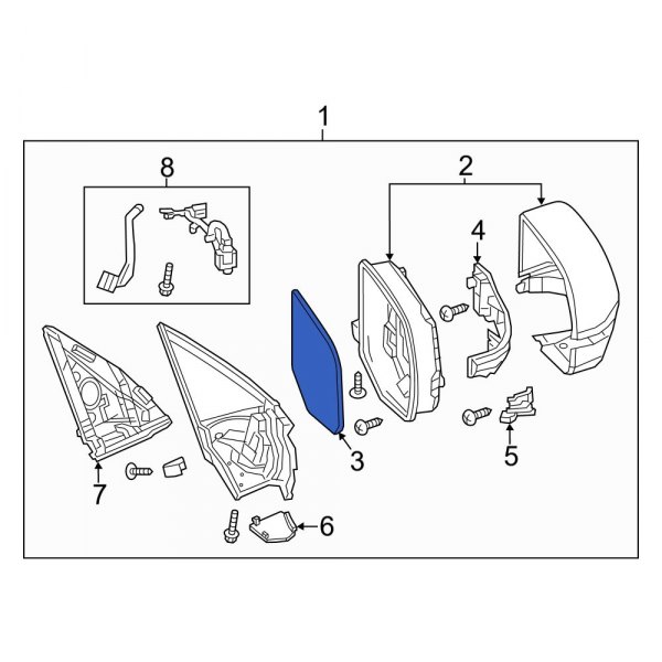 Door Mirror Glass